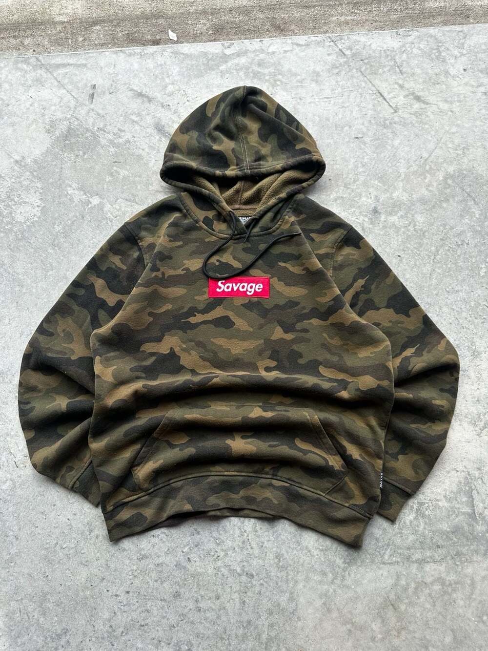 Savage Camo Hoodie with Red Box Logo